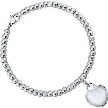 Náramek Ocelový kuličkový náramek se srdíčkem KMM87361