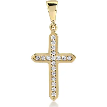 Přívěsek Lillian Vassago Zlatý křížek se zirkony LLV11-GP086Y