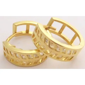 Náušnice Klenoty Budín Dámské zlaté kruhy se zirkony (celozlaté) 585/2,35gr HK2027 (Klenoty Budín Dámské zlaté kruhy se zirkony (celozlaté) 585/2,35gr HK2027)