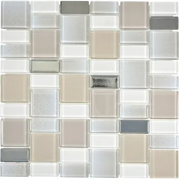 Obklad Skleněná mozaika Dazzle 36P 30x30 cm béžová