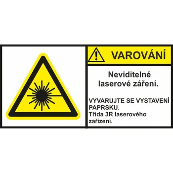 Značení Varování - Neviditelné laserové záření samolepící vinylová fólie 140 x 70 mm