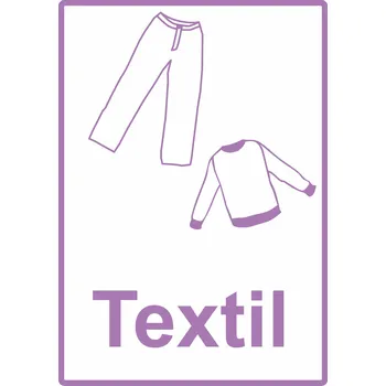 Značení Separovaný odpad - textil samolepící vinylová fólie A4 (297 x 210 mm)