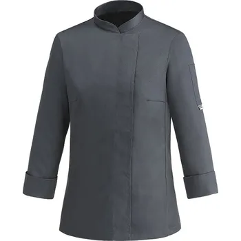 Gastro oděv Dámský kuchařský rondon EGOchef DONNA šedý - dlouhý rukáv XS E-1012016EXS