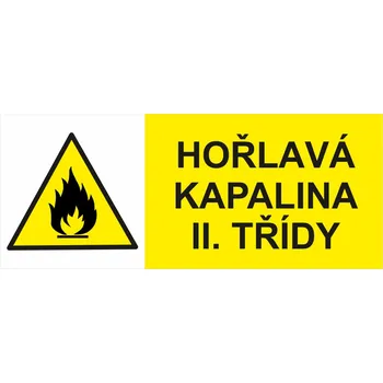 Značení Hořlavá kapalina II. třídy samolepící vinylová fólie 150 x 50 mm