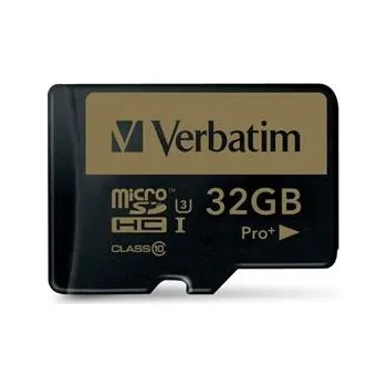 Paměťová karta VERBATIM MicroSDHC karta 32GB PRO+ Class 10, UHS 1 (R:90/W:80 MB/s)