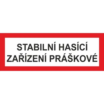 STABILNÍ HASÍCÍ ZAŘÍZENÍ PRÁŠKOVÉ samolepící vinylová fólie 200 x 75 mm
