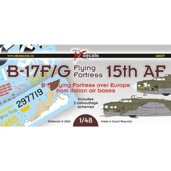 Plastikový model DK decals 1/48 B-17F/G 15th AF over Europe (3x camo)