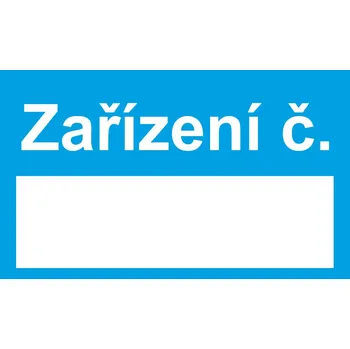 Značení Zařízení číslo - modrá samolepící vinylová fólie 60 x 40 mm - 8 ks