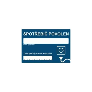 Značení Spotřebič povolen plast 0,5 mm A5 (210 x 148 mm)