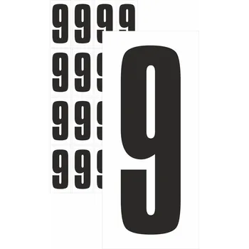 Samolepící etiketa Čísla samolepící 9 černá samolepící vinylová fólie 25mm písmo - aršík 16 ks