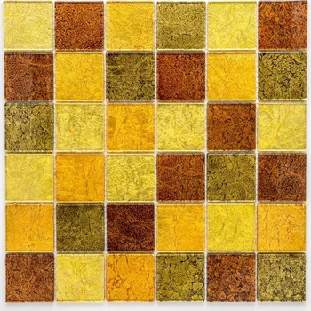 Obklad Skleněná mozaika 48x48x4mm zlatá