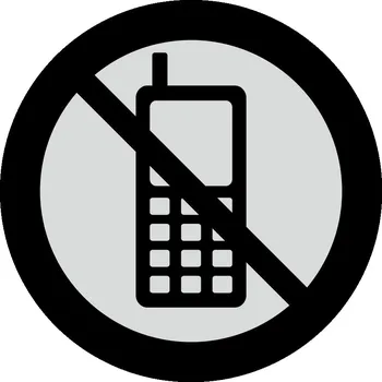 Speciální papír Zákaz mobil - stříbrná mat samolepící vinylová fólie 90x90 mm