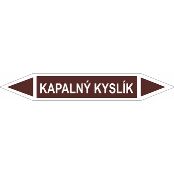 Oboustranná šipka - Kapalný kyslík Samolepka PVC 2: 472 x 74 mm