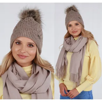 Čepice Fashionweek Dámská zimní čepice s bambulí JENOT ZIZI-P15 Barva: Mocca, Velikost: Universal