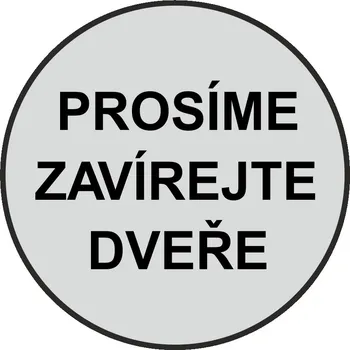 Speciální papír Prosíme zavírejte dveře - stříbrná mat samolepící vinylová fólie 90x90 mm