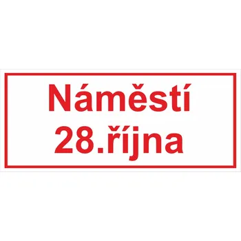 Označení ulice 3 plast 5 mm 800 x 400 mm