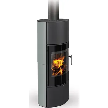 Krbová kamna ROMOTOP LAREDO 01 AKUM keramika silver 54505 - krbová kamna s možností akumulace