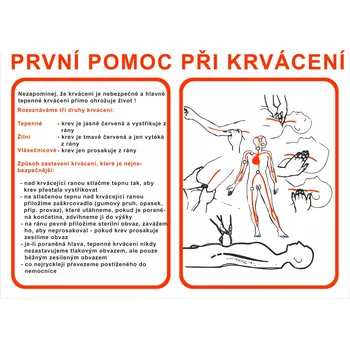 Pravidla první pomoci První pomoc při krvácení samolepící vinylová fólie A3 (420 x 297 mm)