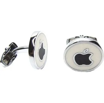 Manžetový knoflíček Manžetové knoflíčky kulaté s motivem Apple Černobílá