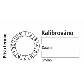 Speciální papír Kalibrováno - datumovka samolepící vinylová fólie 45 x 25 mm