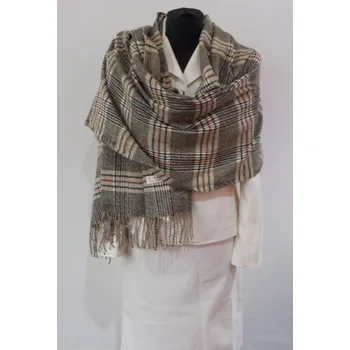 Šála Hřející, zimní, větší šála - károvaný design 1