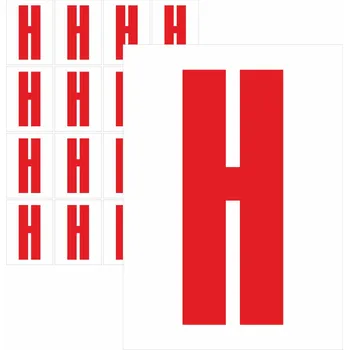 Samolepící etiketa Písmena samolepící červená H samolepící vinylová fólie velikost znaku 150 mm