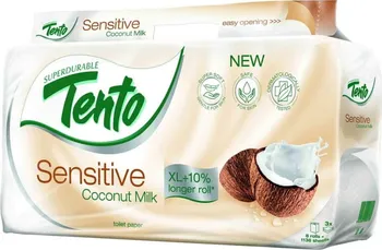 Toaletní papír Tento Sensitive Coconut Milk 3vrstvý 8 ks