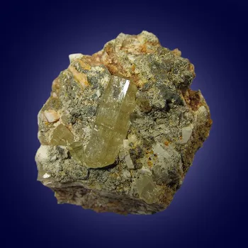 Přírodní kámen Apatit z Maroka 33x43mm, krystal: 18x7mm