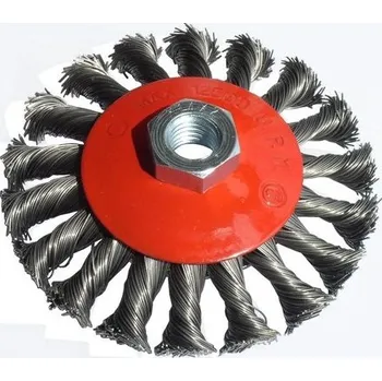 Drátěný kartáč KRAFTWERKTOOLS Kartáč miskový copánkový 100mm / 0,5mm - M14x2