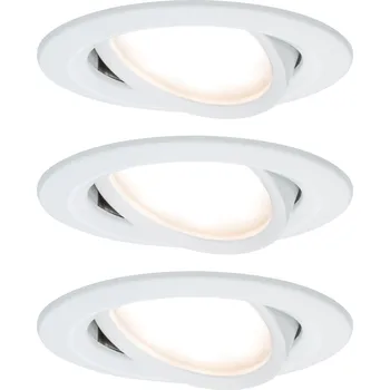 Venkovní osvětlení Paulmann 93485 LED Coin Nova round, set kulatých bodovek v bílé úpravě, 3x6,5W LED 2700K tříkrokové stmívání, prům.8,4cm