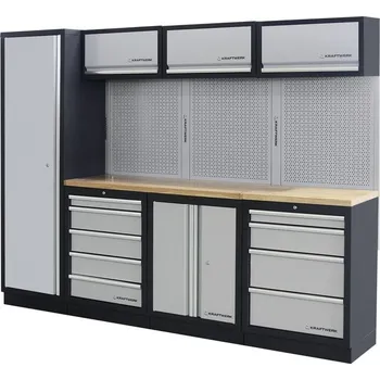 Dílenský stůl KRAFTWERKTOOLS BEST OF KW: MOBILIO - pracovní stěna 2640 x 458 x 2000mm Multiplex