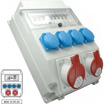 Rozvaděč Zásuvková rozvodnice ROS 11/FI-23 2x1653+4x230V, jištěná, s chráničem, IP54 (SEZ ROS 11/FI-23)