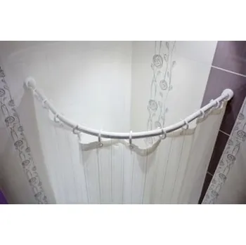 Tyč na sprchový závěs wela ČTVRTKRUHOVÁ TYČ do sprchového koutu ČERNÁ a x b: 80 x 80 cm