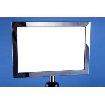 Nerezový informační rámeček pro sloupky s pásem do 3,6m Název: Formát A4 vertikálně, plastový úchyt