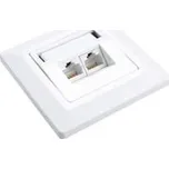 Solarix Zásuvka CAT6 UTP 2 x RJ45 pod omítku bílá SX9-2-6-UTP-WH