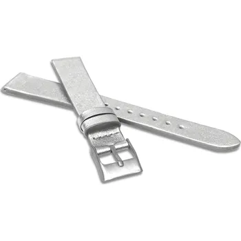 Řemínek na hodinky Stříbrný řemínek MINET z luxusní kůže Top Grain MSSUZ Šířka řemínku: 18mm