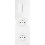 MAX Dvě zásuvky + Dvojitý klasický vypínač