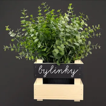 Zahrada AMADEA Dřevěný obal na květináč s tabulkou pro psaní křídou, 17x15x17 cm, dřevěný květináč Český výrobek