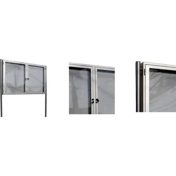 EXPOINT Venkovní vitrína GEX02 dvoudílná jednostranná Název: Formát 2xB2, rozměr: šířka 1250 x výška 830 x hloubka 69mm, celková nadzemní výška 1900mm