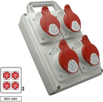 Rozvaděč Zásuvková rozvodnice ROS 1601 D 4x1653 s držákem, IP44 (SEZ ROS 1601 D)