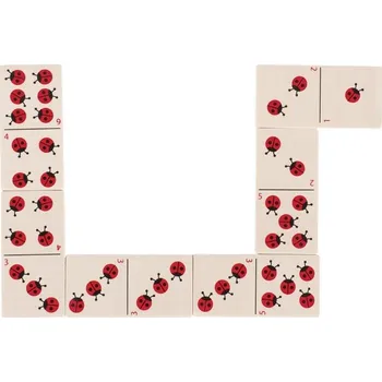 Desková hra Goki Dřevěné domino Berušky, 28 dílků
