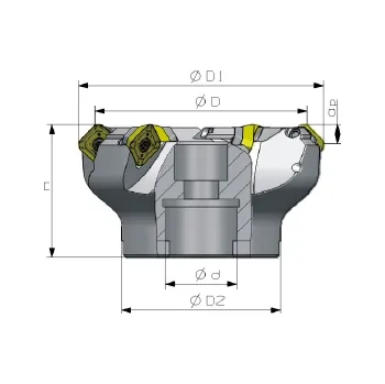 Fréza CERATEC-TOOLS Ø250 Čelní rovinná fréza 250mm 14x zub CT-SOMG13-D250-60/14T-IC