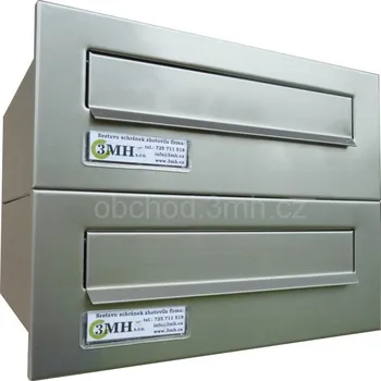 Železářství Poštovní schránka rovná k zazdění do sloupku NEREZ/šedá 2x Varianta: se zvonkovým tlačítkem