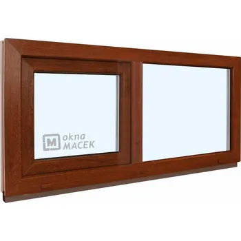 Okno KNIPPING 70 AD 1200x500 mm ořech/bílá (jednostranně)