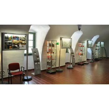 EXPOINT Výstavní vitrína na zboží /kalené sklo/ Název: 50 x 30 x 190 cm, zadní část MDF