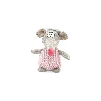 Hračka pro psa Flamingo hračka pro psa myš 22 cm pískací plyšová růžová/hnědá