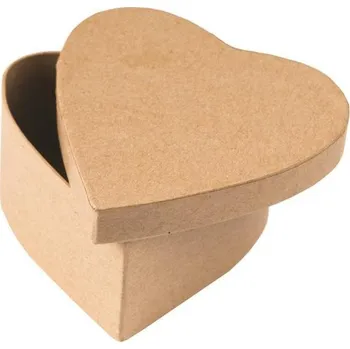 Folia Krabička dárková 8 x 7,5 x 4 cm srdce/přírodní 10 ks