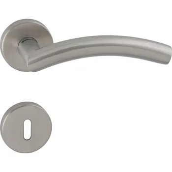 Dveřní kování klika TI - SWING - R 2232 Provedení: koule fix/kl. pravá + PZ rozety (otvor pro vložku), Povrch: BN - broušená nerez (16) 8584138010589