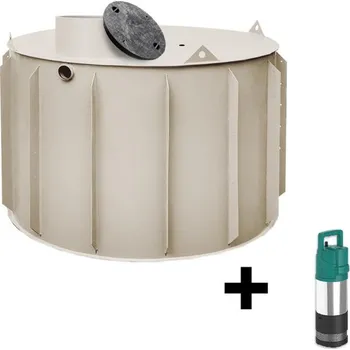 nádrž Plastová nádrž na dešťovou vodu k obetonování s čerpadlem kruhová 20 m3 - TOP nádrže
