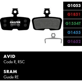Brzda na kolo Galfer FD455 - Avid, Sram Brzdové destičky - směs: Standart